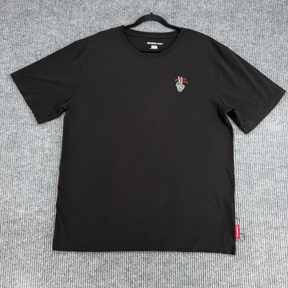 Members Only skeleton hand graphic t-shirt men's 2XL black cotton streetwear